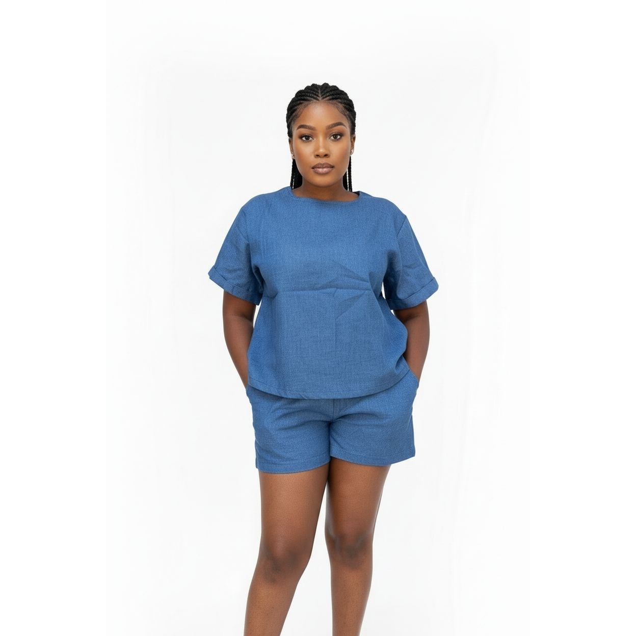 Denim Short Sleeve Top & Pants 2 Piece Set – YELLOW SUB TRADING