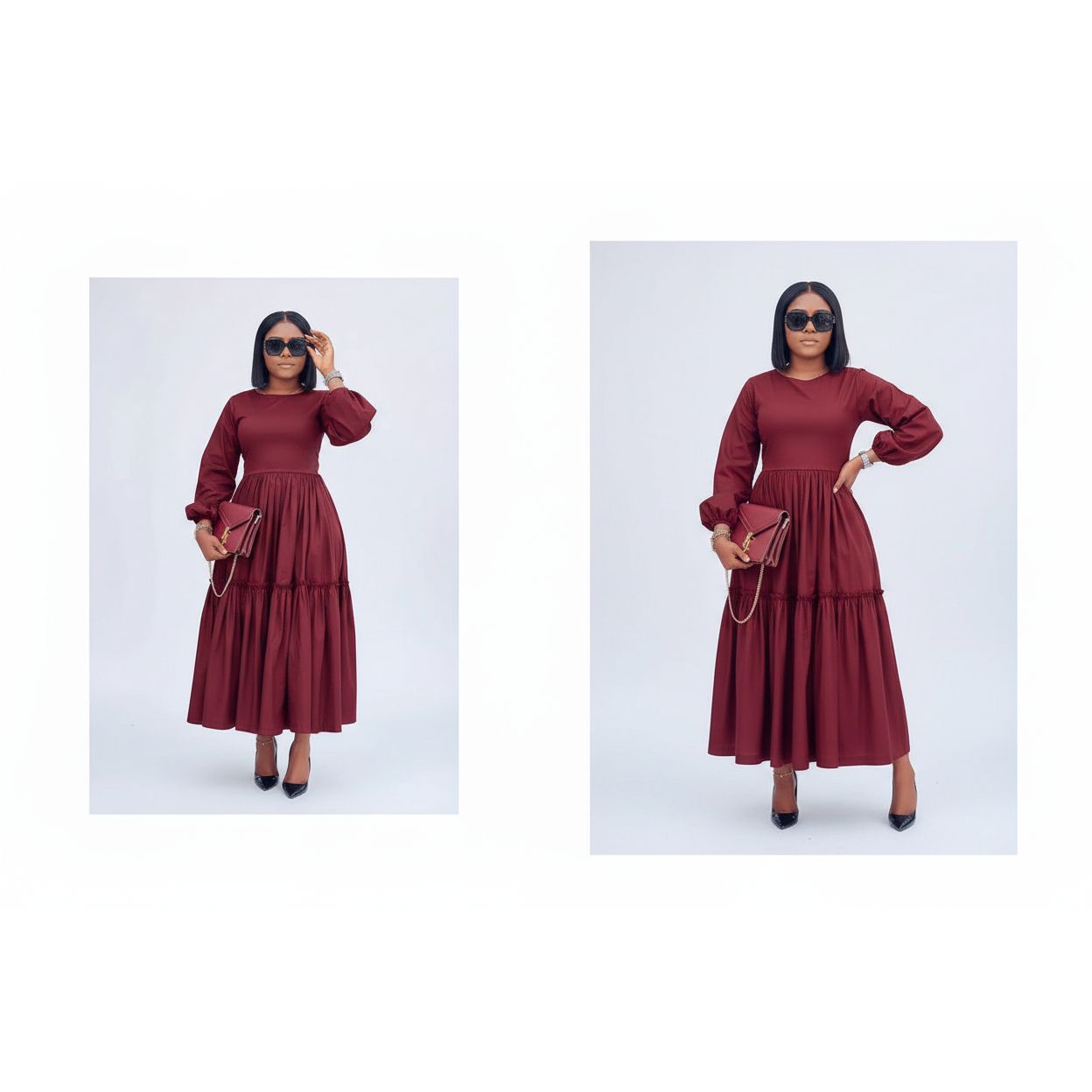 Long Sleeve Ruffle Plus Size Dress – YELLOW SUB TRADING