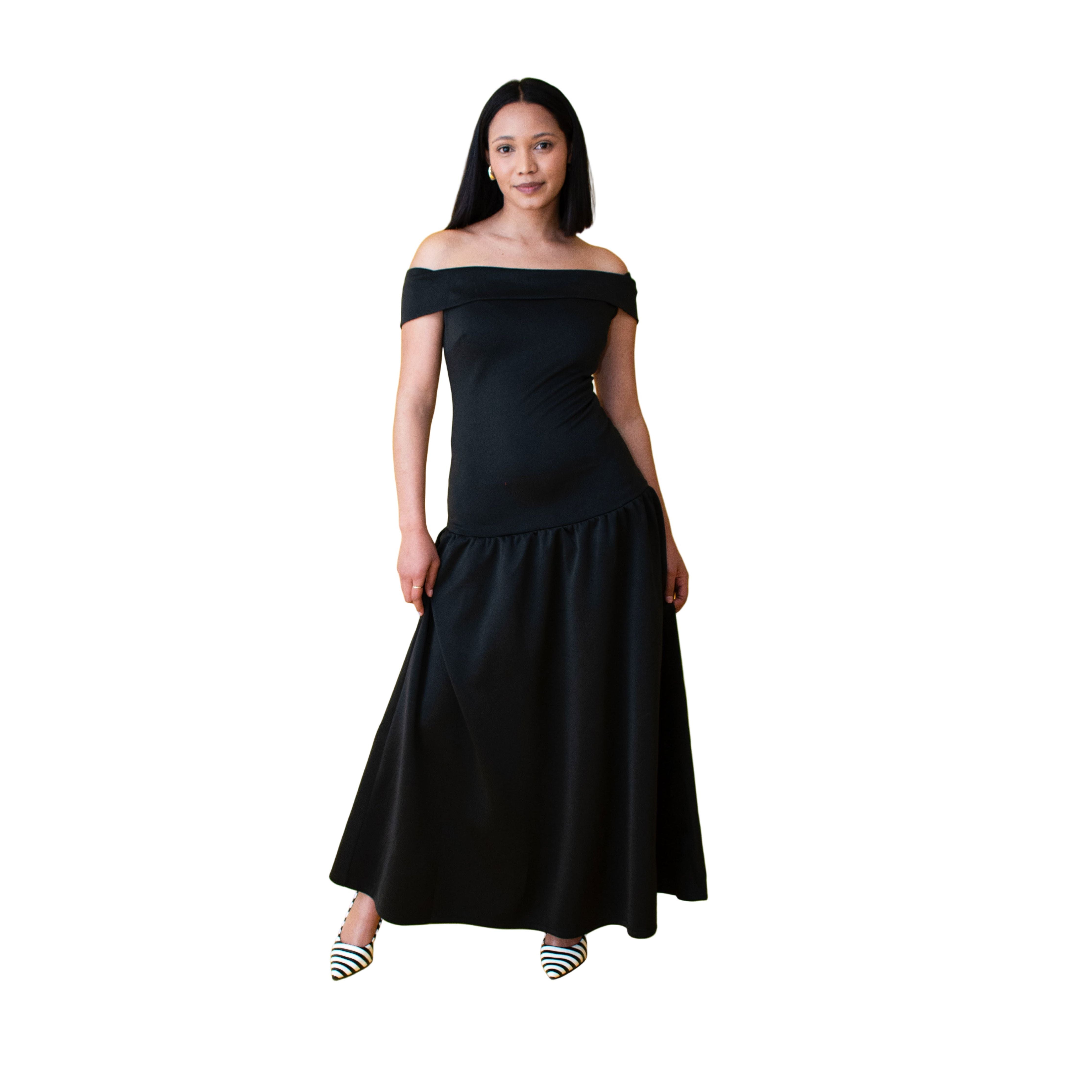 Off-Shoulder Sleeveless Corset Maxi Dress. – YELLOW SUB TRADING