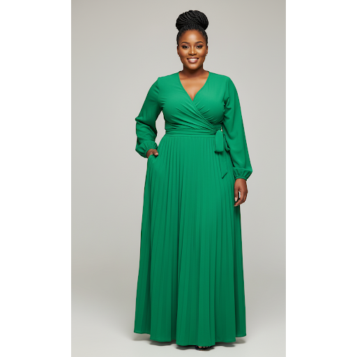 Plus Size 2 Piece Outfits Long Sleeve Crop Top and Long Maxi Skirt