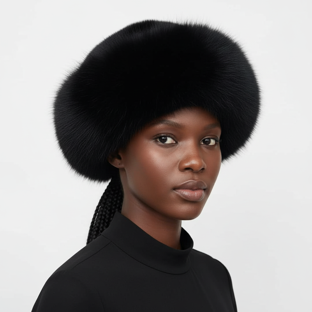 Winter Fur Hat Women Natural Raccoon Fox Fur Russian Hats – YELLOW