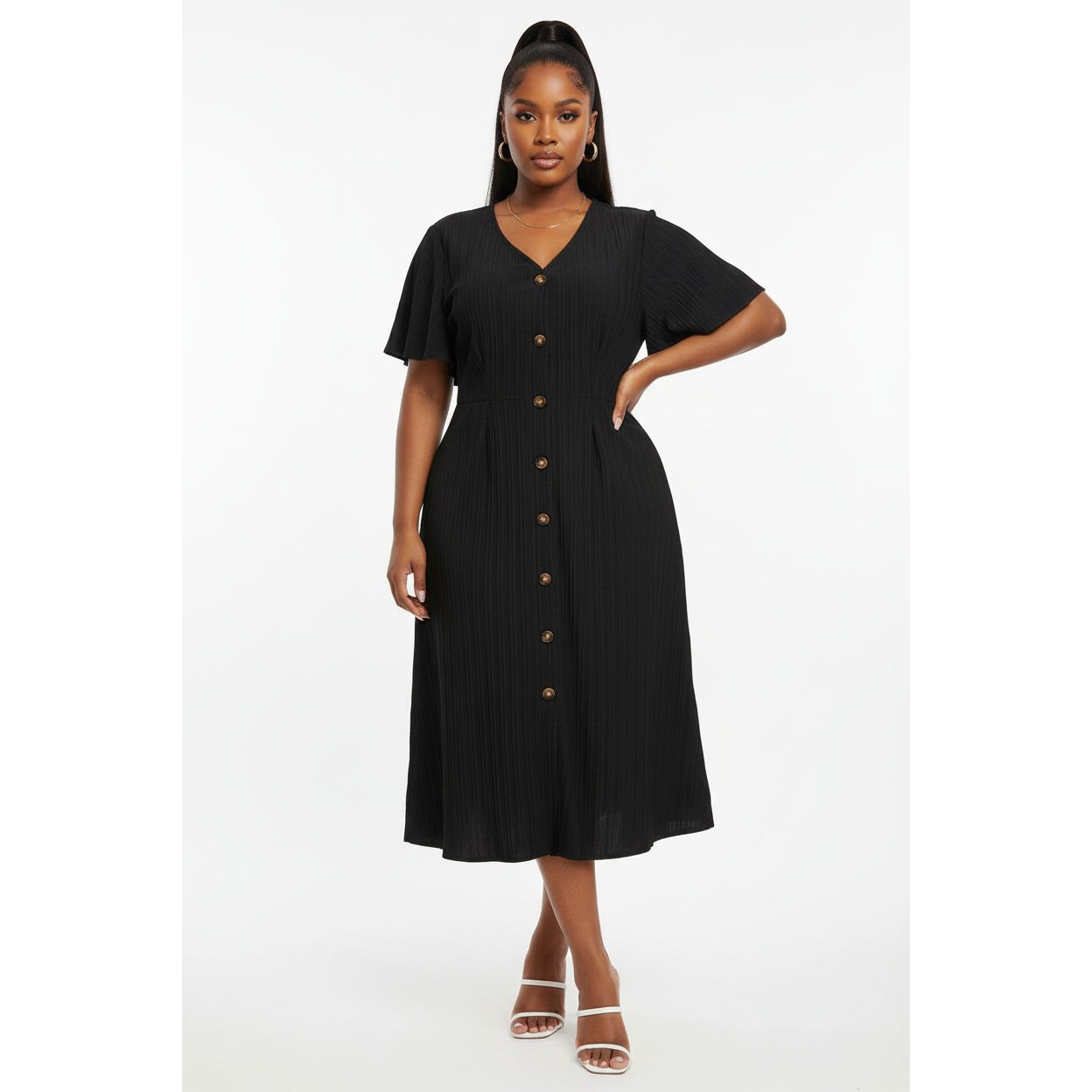 Button Down Short Sleeve Shirt Midi Dress – YELLOW SUB TRADING