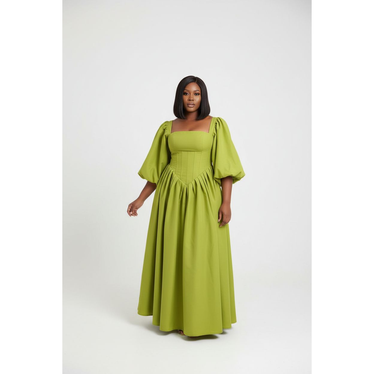 Pleated Elegant Flared Sleeve Maxi Dress – YELLOW SUB TRADING