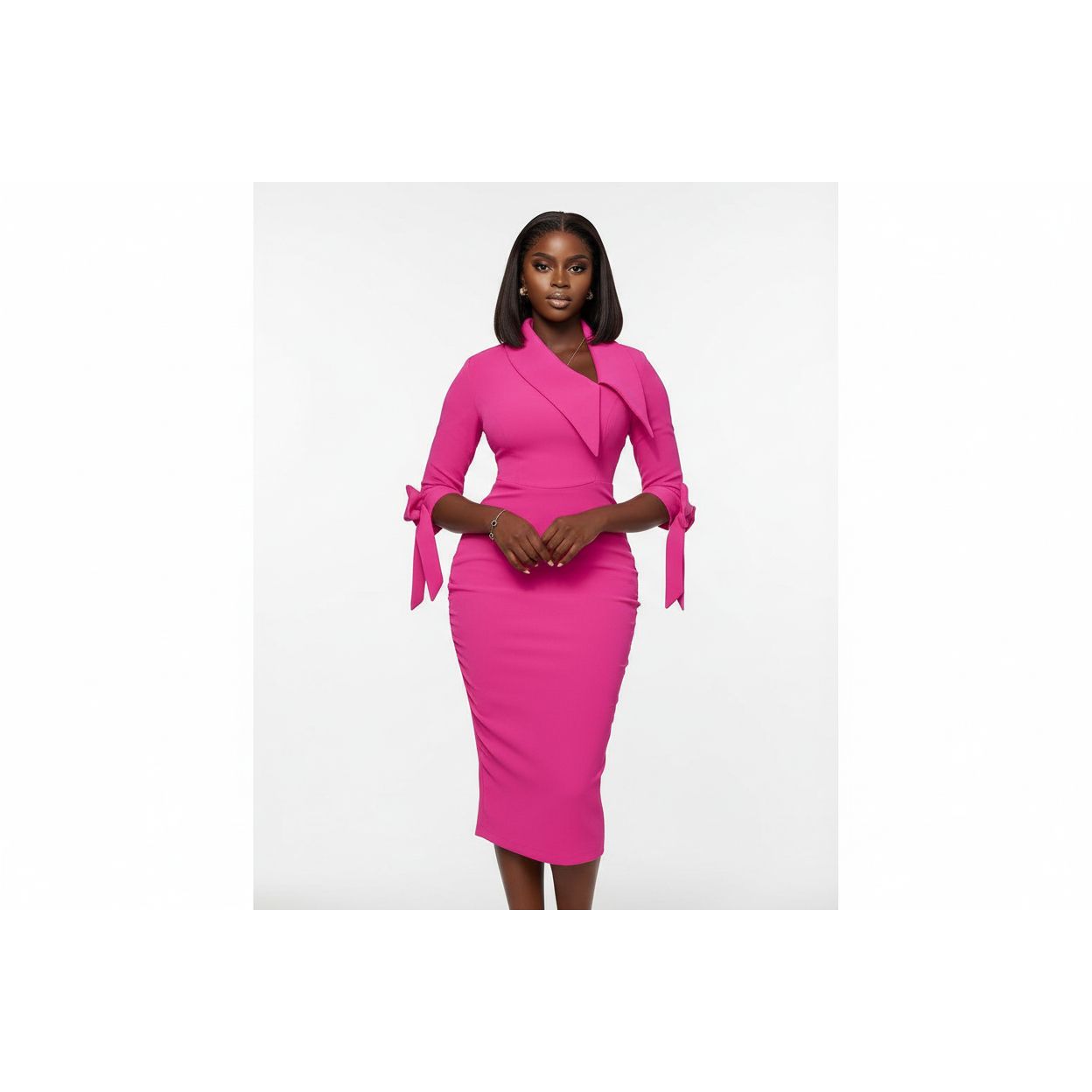 Elegant Contrast Lace Slit Bodycon Dress – YELLOW SUB TRADING