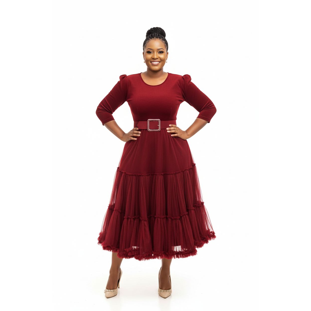 Premium Tiered Ruffle Midi Dress – YELLOW SUB TRADING