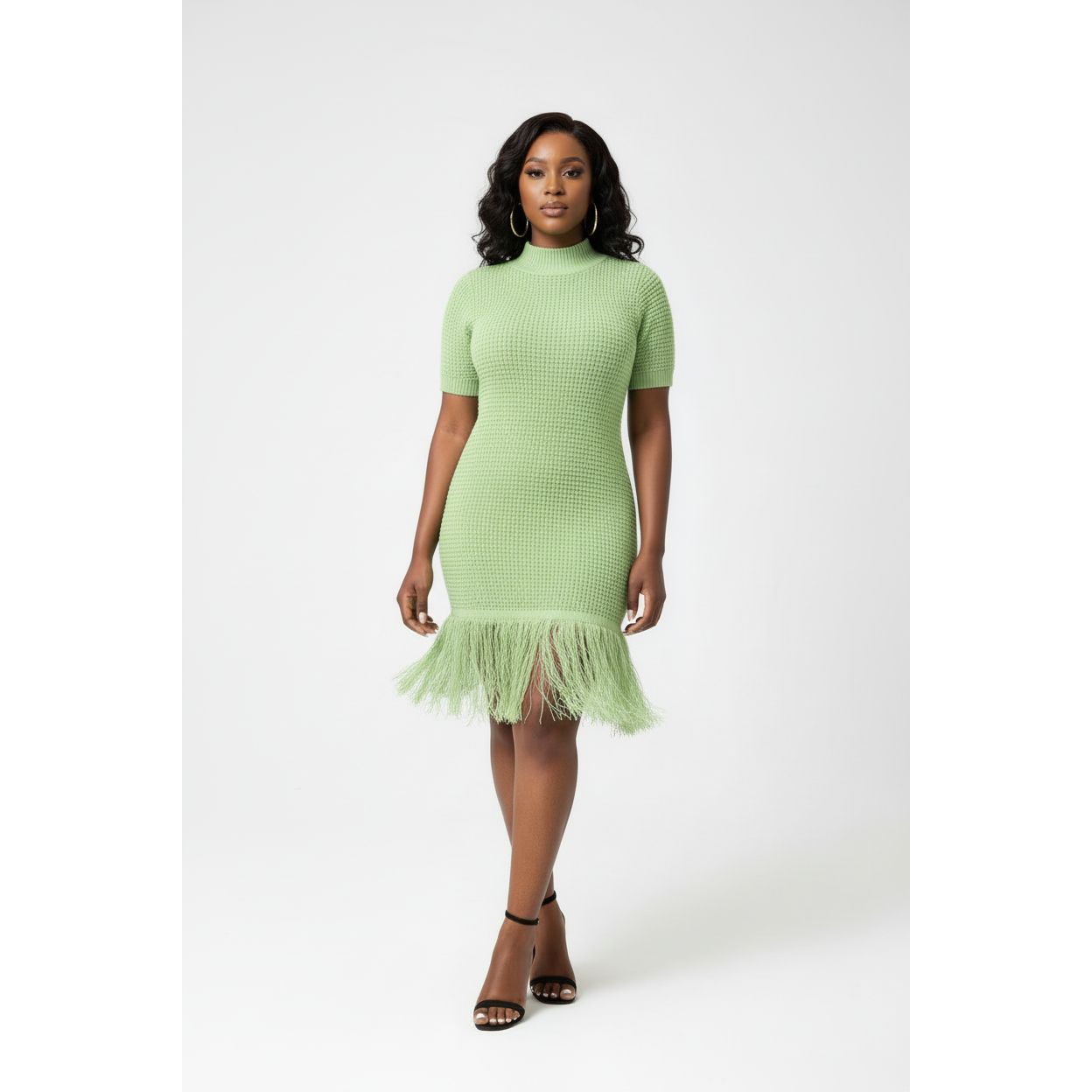Short-Sleeve Knitted Tassel Mini Dress – YELLOW SUB TRADING