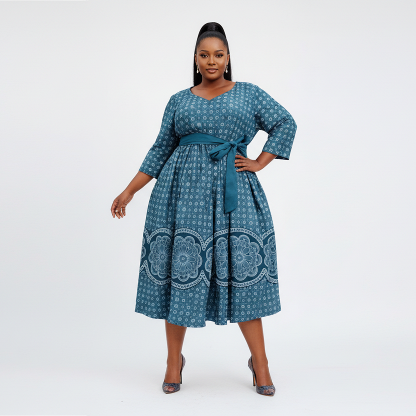 Plus Size Traditional Ethnic Midi Dress – YELLOW SUB TRADING