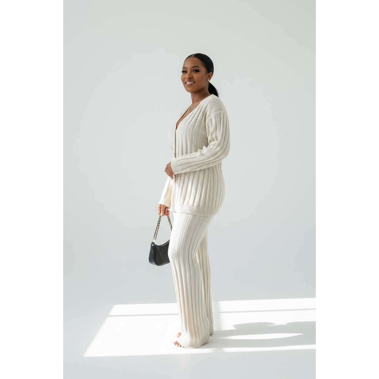 Ribbed Knit V-Neck Two Piece Set – YELLOW SUB TRADING