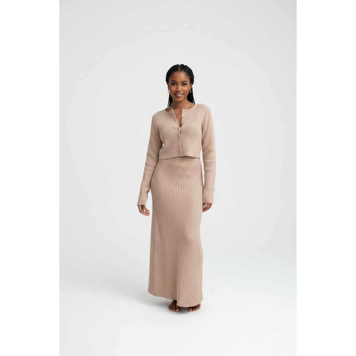 Women's Cozy Knitted Cardigan & Maxi Skirt Set – YELLOW SUB TRADING