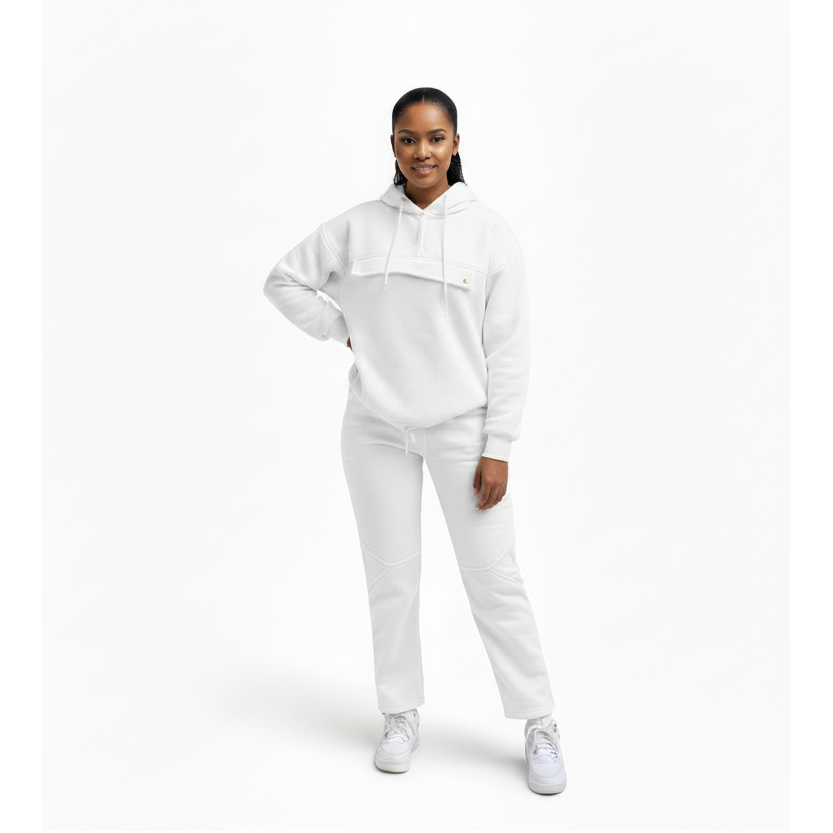 Plus Size Front Flap Hoodie & Jogger Pants Set | Yellow Sub