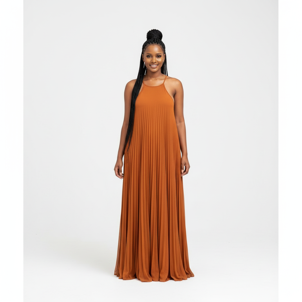 Pleated Short Sleeve Maxi Dress – YELLOW SUB TRADING