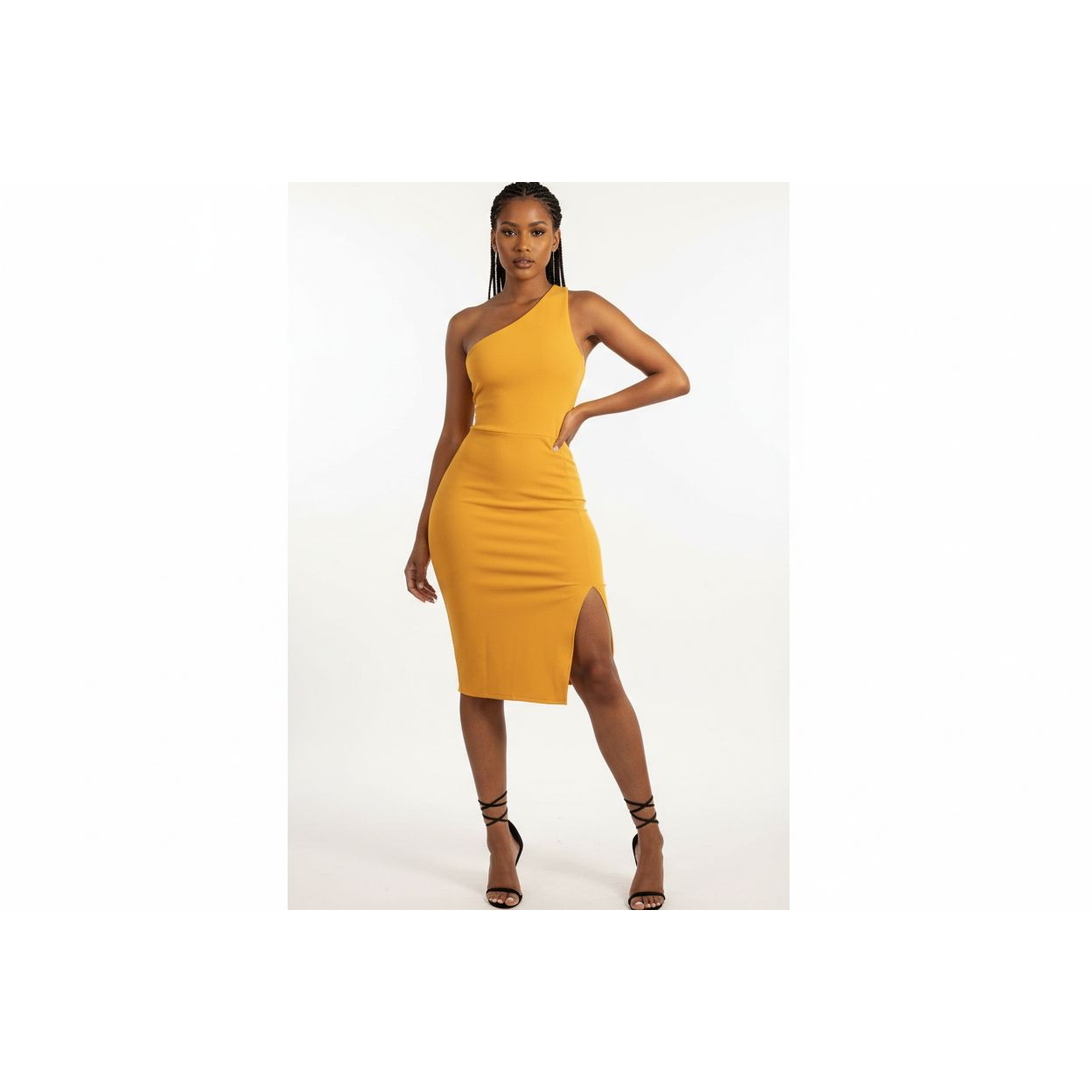 One Hand Off Shoulder Bodycon Dress – YELLOW SUB TRADING
