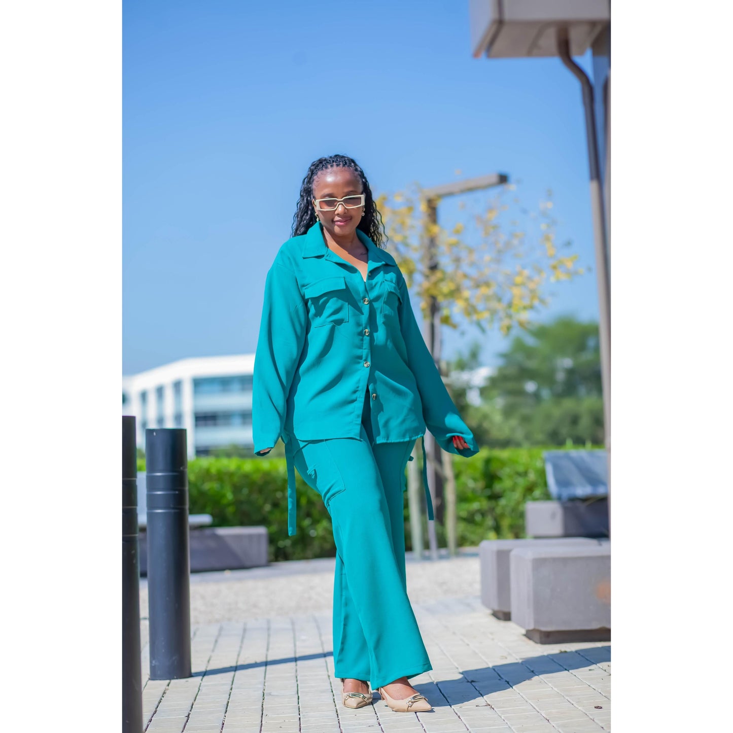 Casual Comfortable Linen Shirt And Pants Two Piece Set