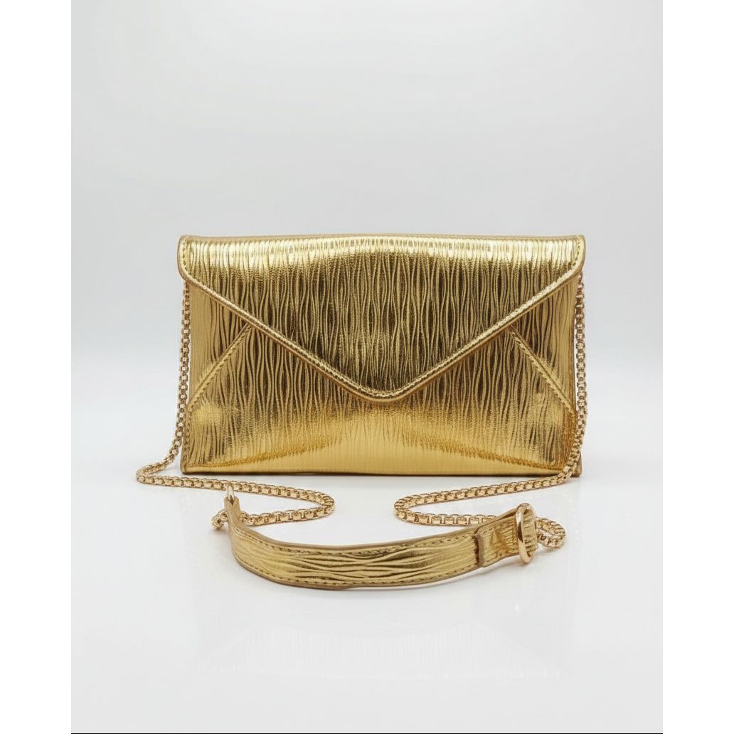 Metallic Crossbody Purse Envelope Chain Mini Evening Handbag
