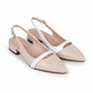 Elegant Two-Tone Slingback Flats.