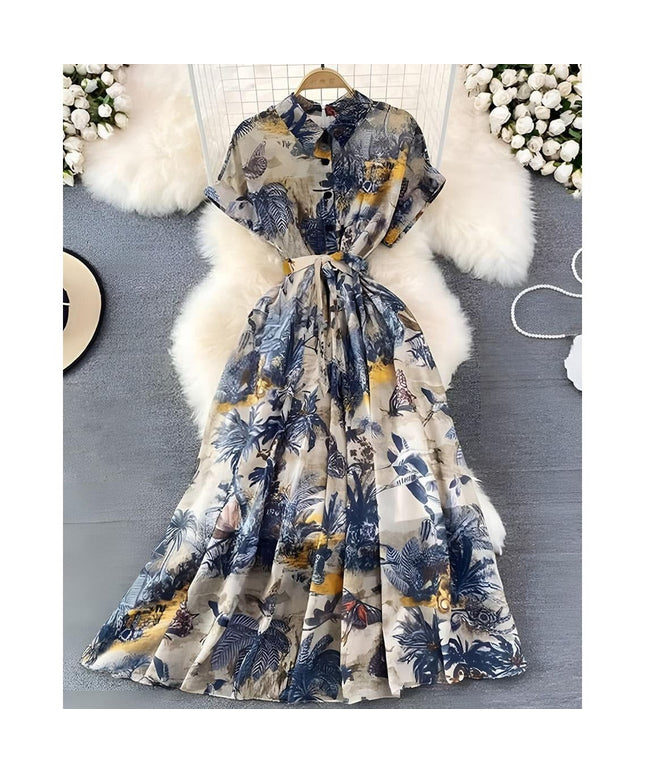 Floral Buttoned Maxi Dress
