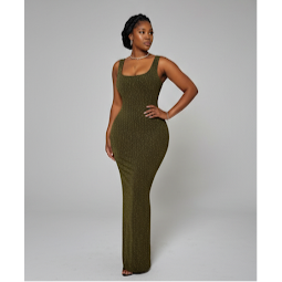 Glitter Backless Split Back Bodycon Sexy Dress