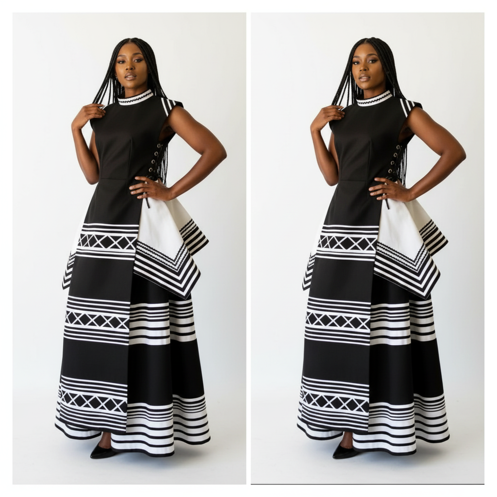 Tradiotional Printed Short Sleeve Xhosa Two Piece Set