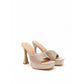 Chunky Platform Slip On High Heel Mules.