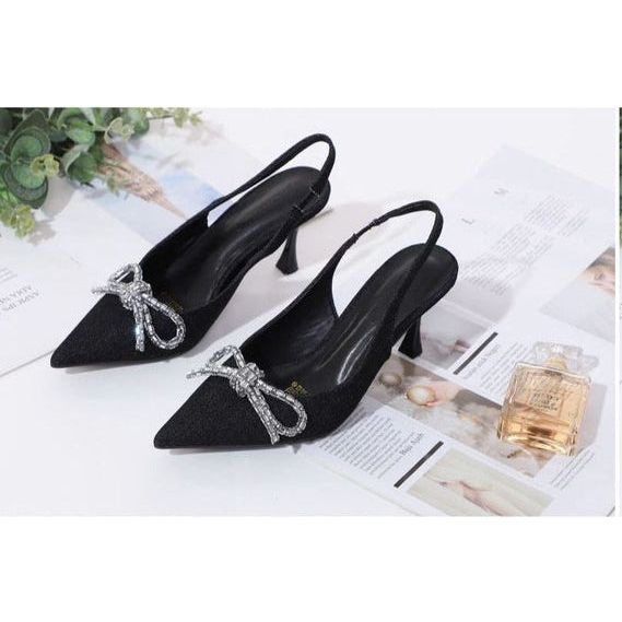 Pointed Toe Bow Knot Heel