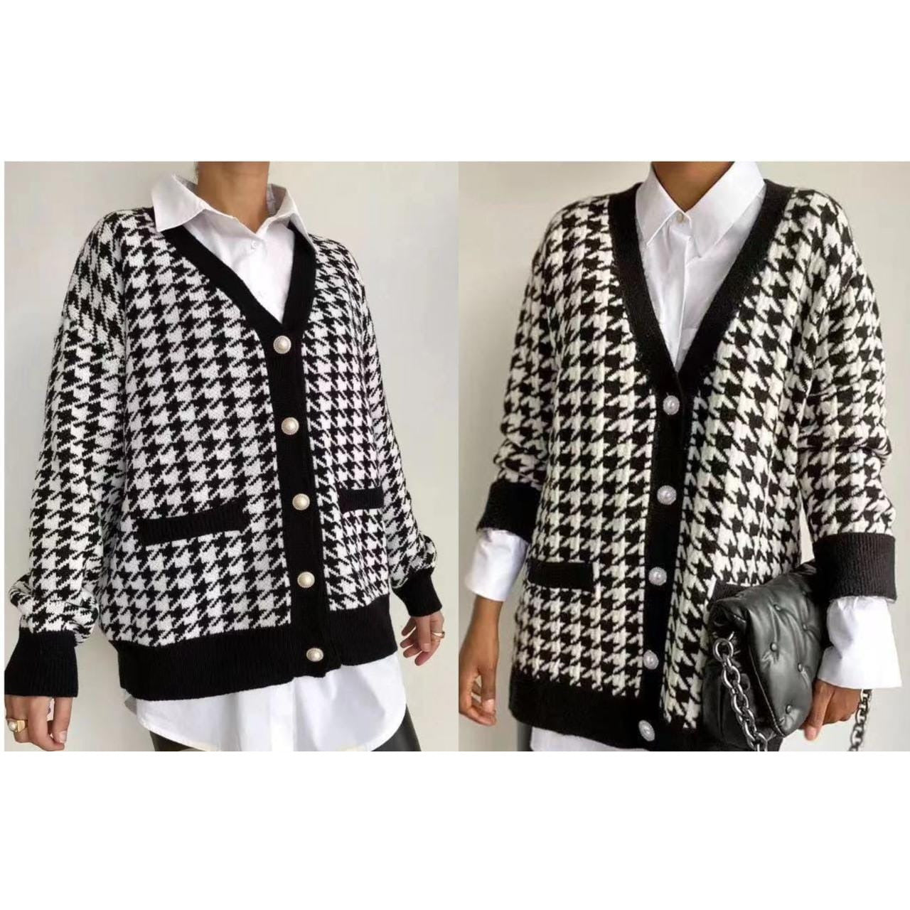 Button Detailed Plaid Jersey