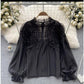 Long Sleeve Lace Flower Top