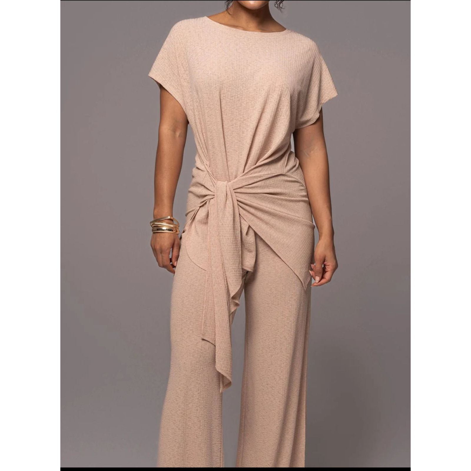 Vintage Round Neck Top & Pant Set