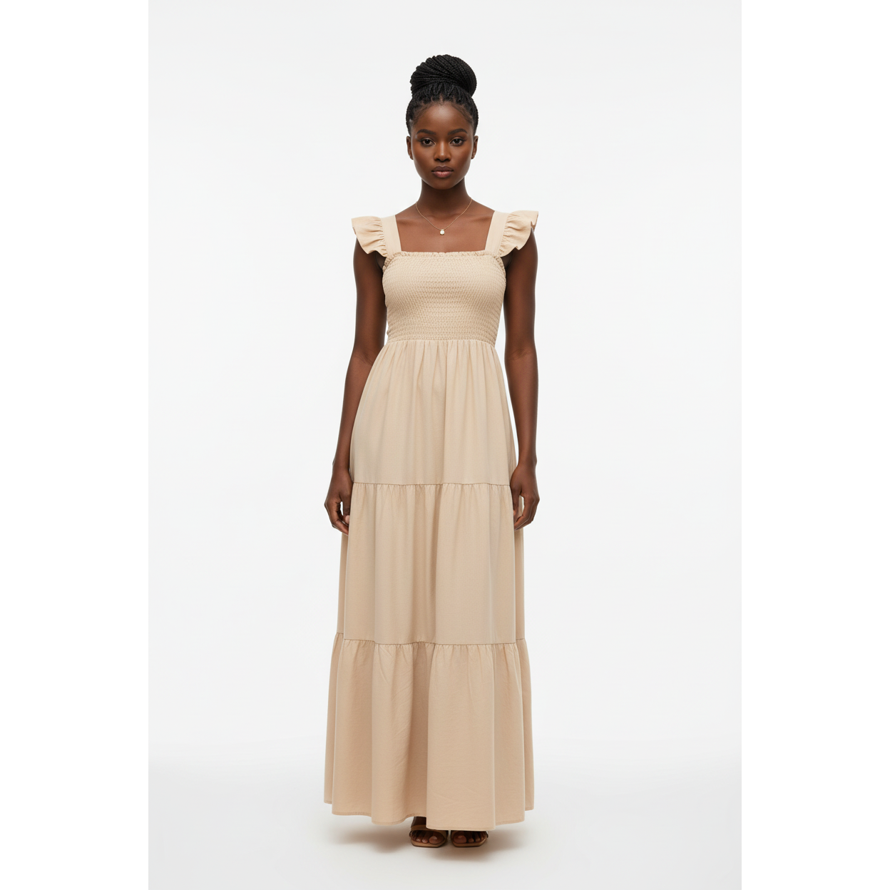 Square Sleeveless Maxi Dress