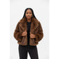 Vintage Oversized Crop Faux Fur Jacket