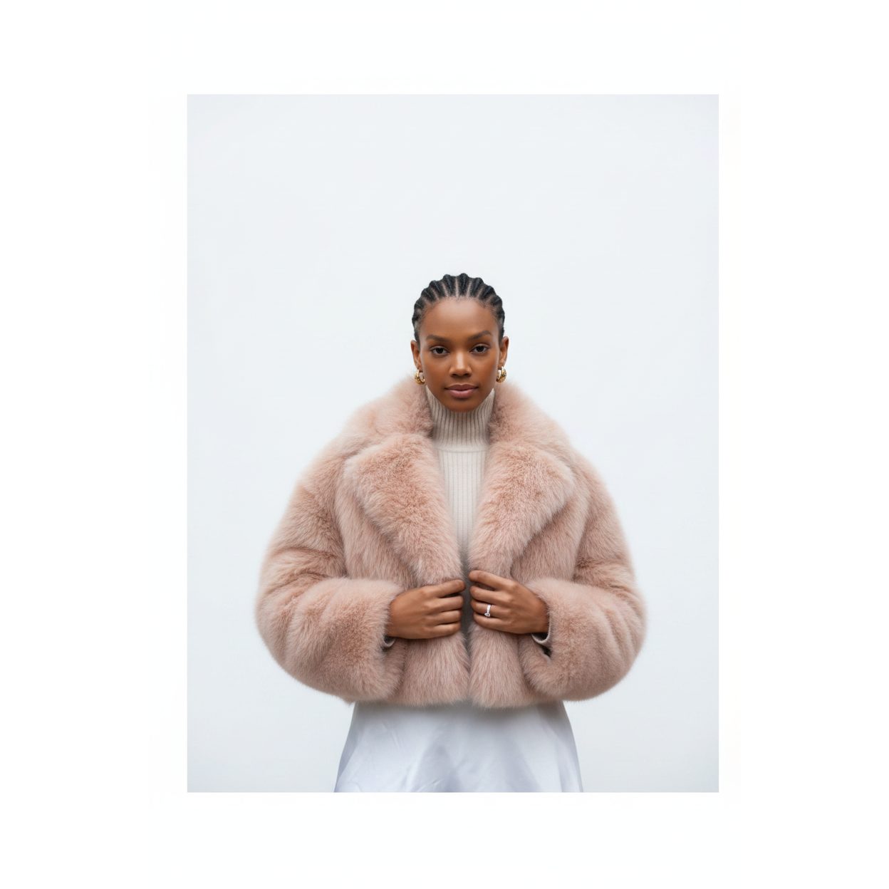 Vintage Oversized Crop Faux Fur Jacket