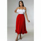 Pleated high Waisted Ruffle Skirt