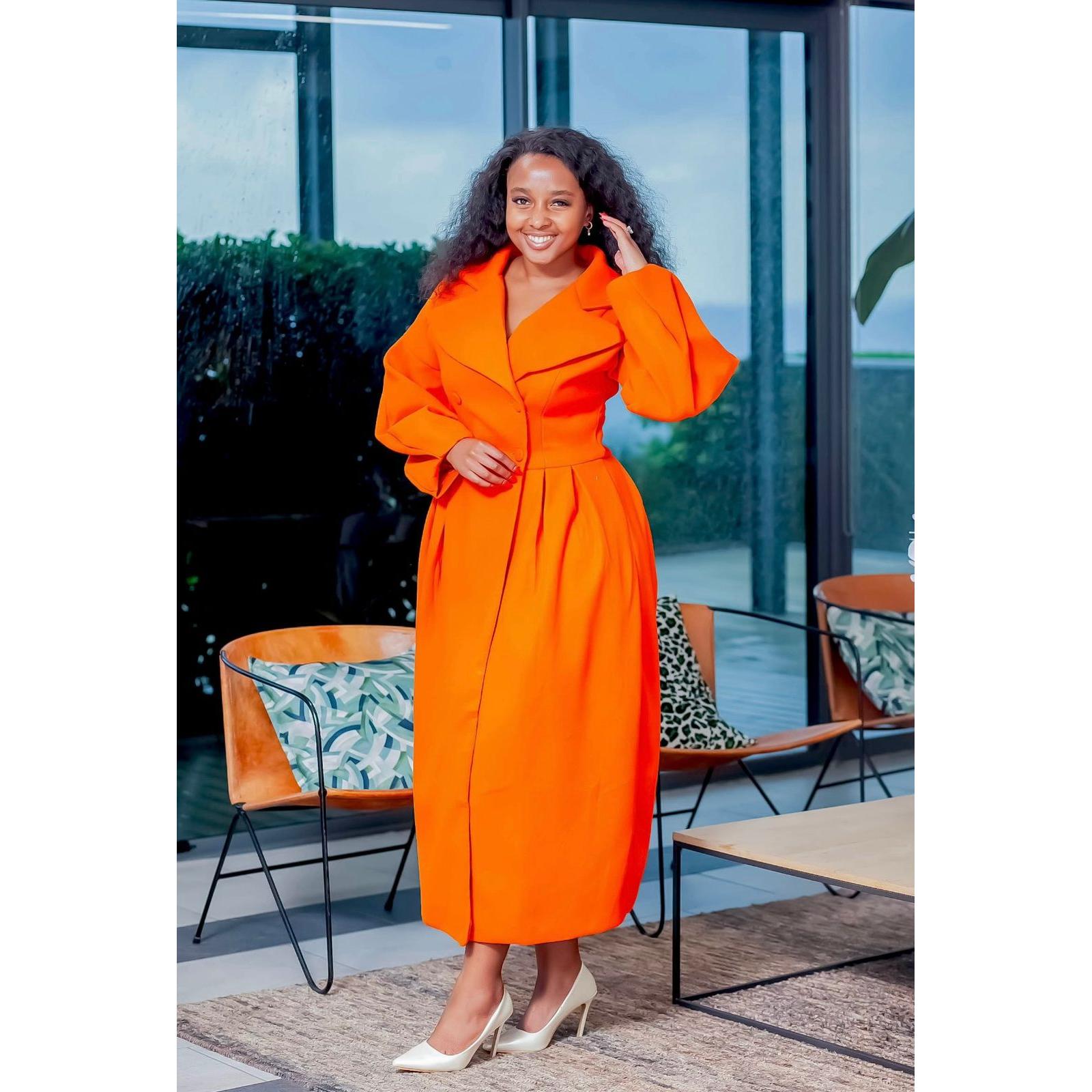 Buttoned Long Sleeves Loose Notched Collar Outerwear Coats