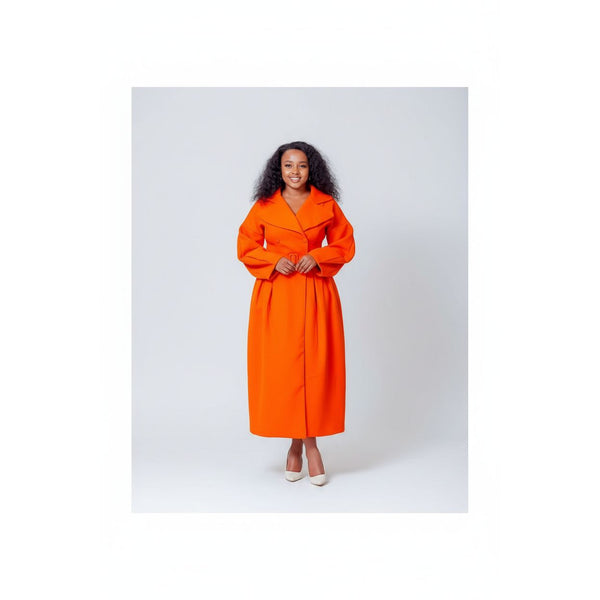Buttoned Long Sleeves Loose Notched Collar Outerwear Coats