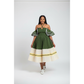 Flare Sleeves Off-Shoulder Pleated Traditional Midi Dress