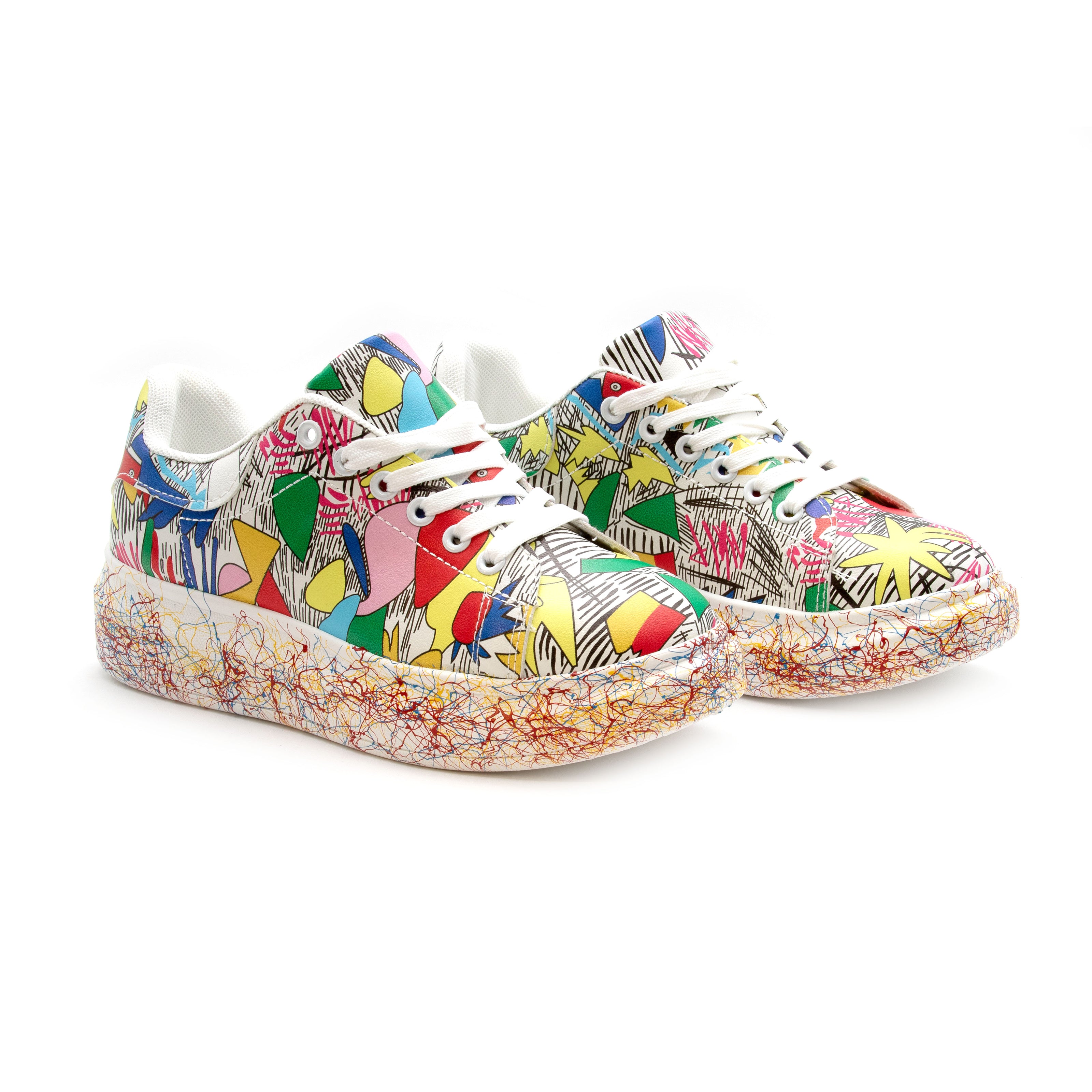 Fashion Lace Up Low Top Platform Shoes.