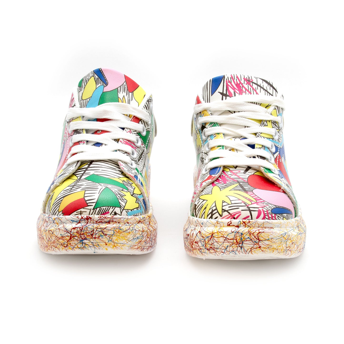 Fashion Lace Up Low Top Platform Shoes.