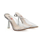 Stiletto Ankle Strap High Heels clear Peep Toe Tie Up Shoes.