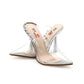 Stiletto Ankle Strap High Heels clear Peep Toe Tie Up Shoes.