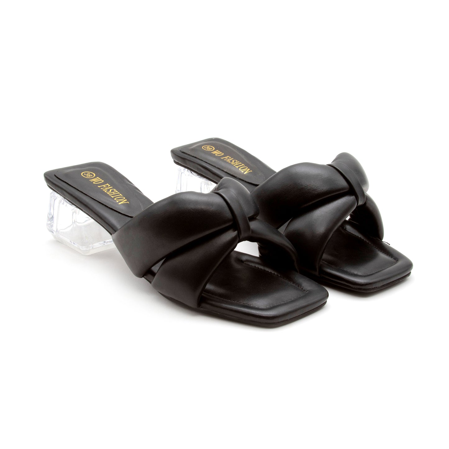 Crystal Low Heel Mules