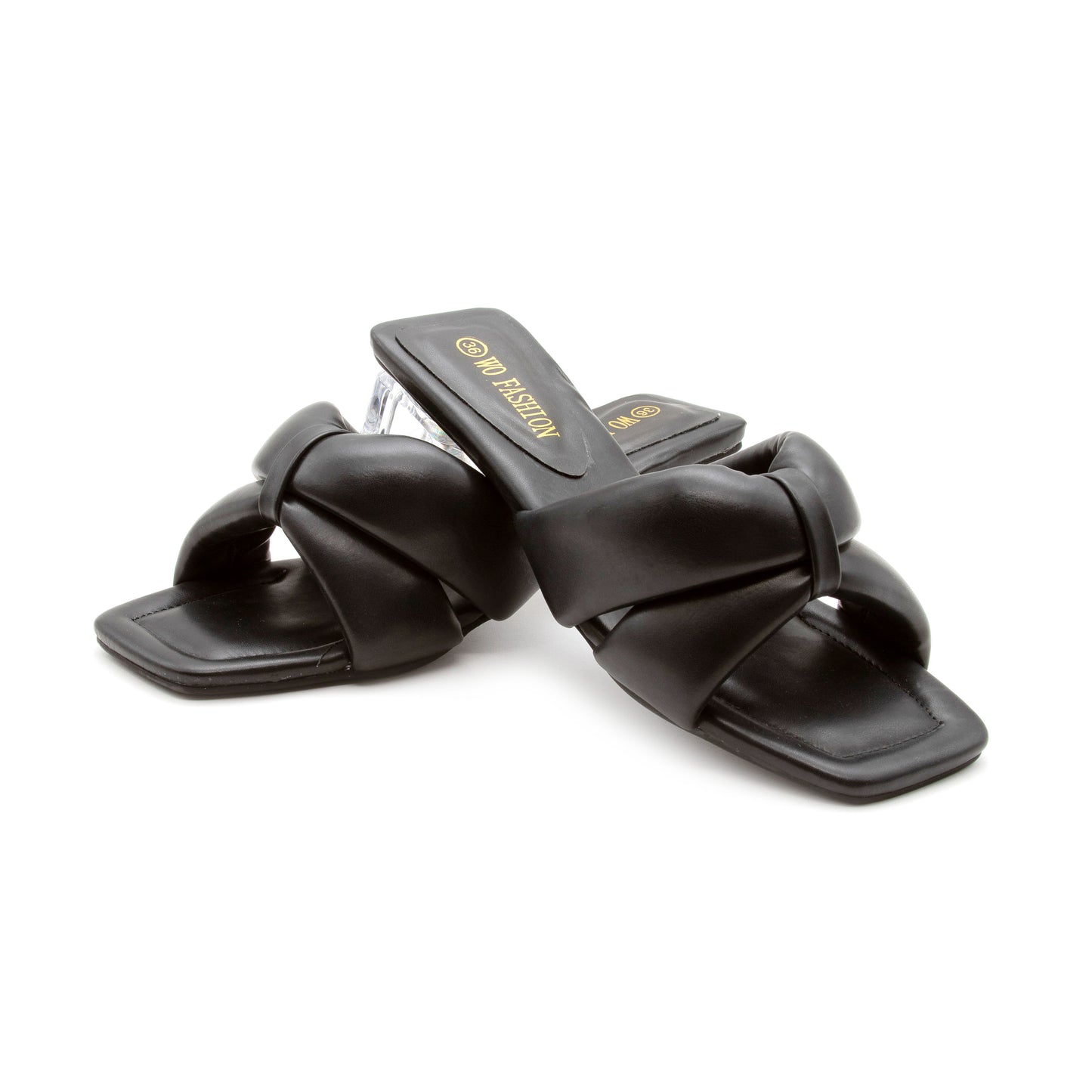 Crystal Low Heel Mules