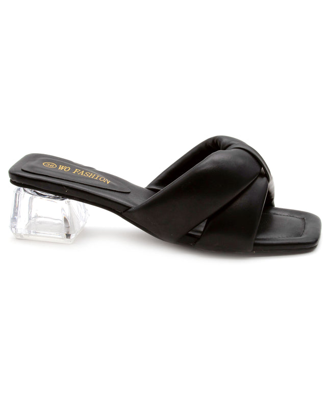 Crystal Low Heel Mules