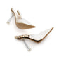 Stiletto Ankle Strap High Heels clear Peep Toe Tie Up Shoes.