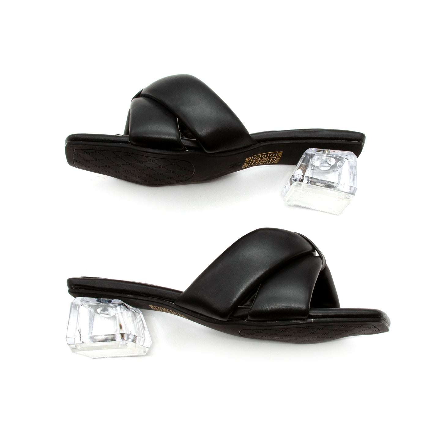 Crystal Low Heel Mules