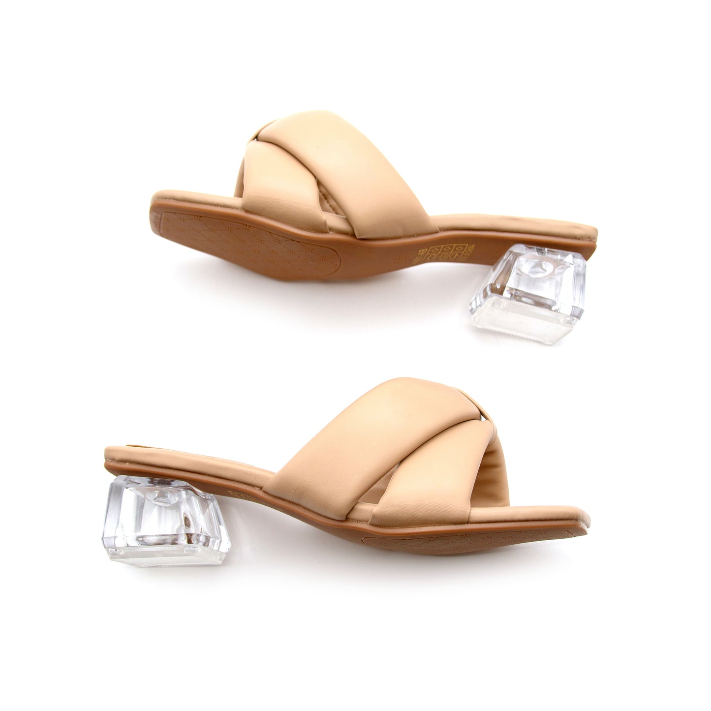 Crystal Low Heel Mules