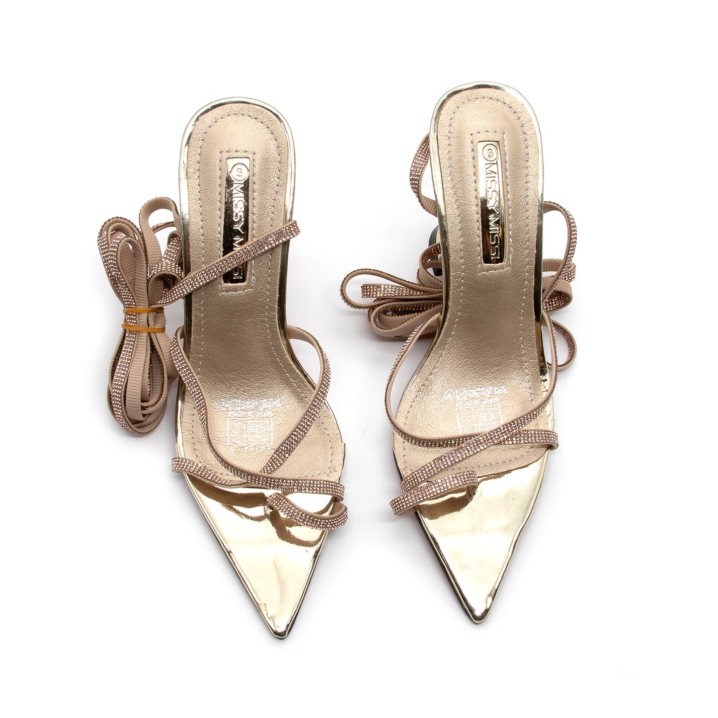 Classy Rhinestone Sling Short Heel