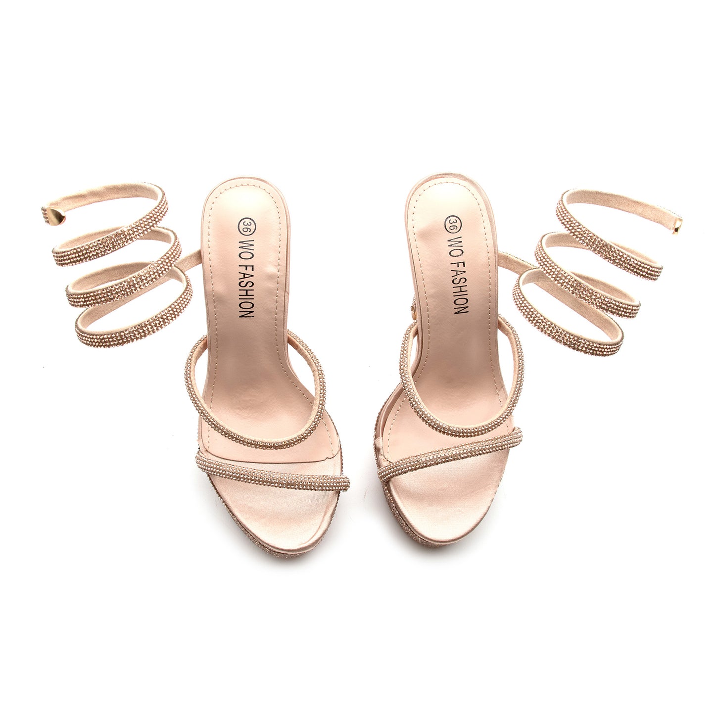 Spiral Rhinestone Sling High Heel