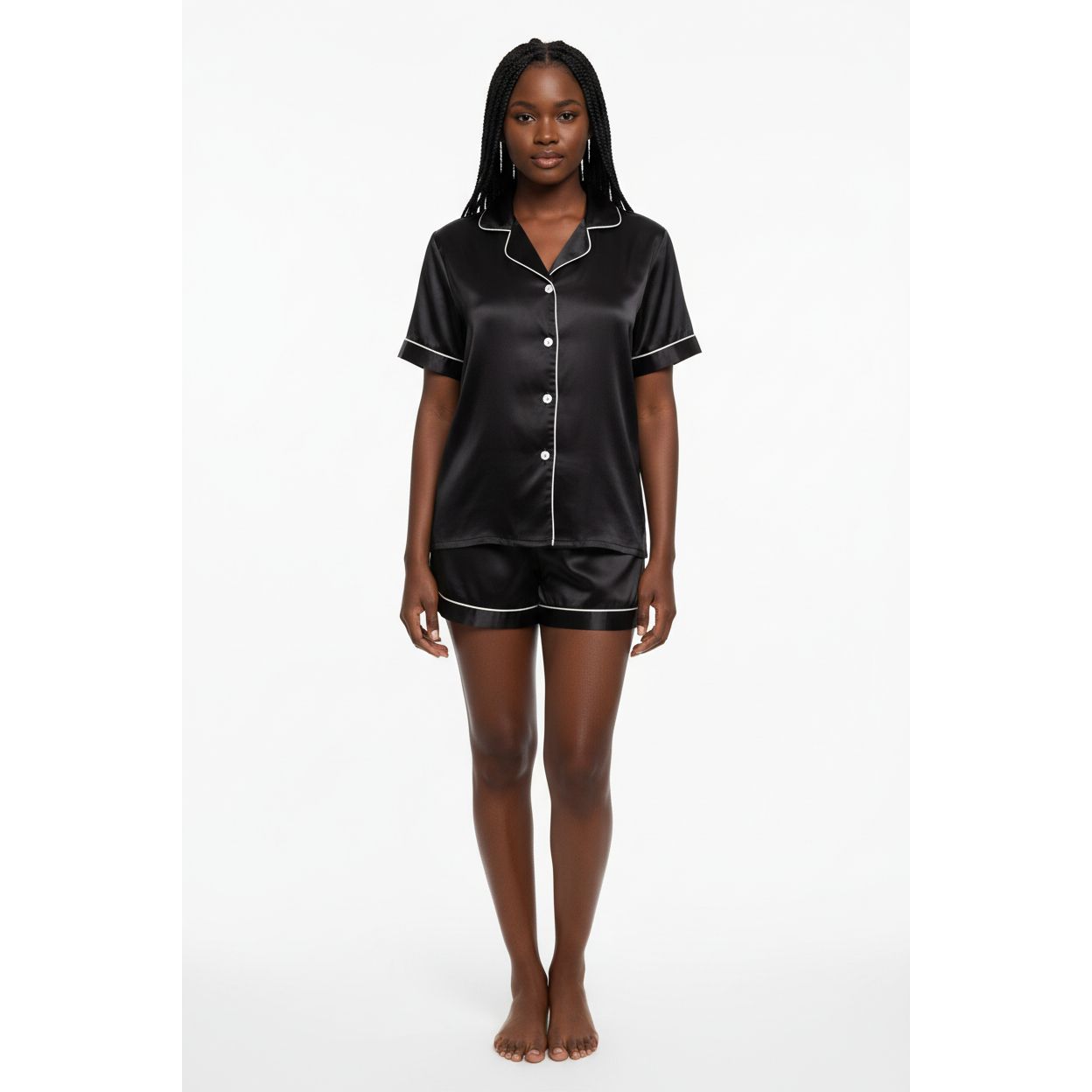 Short Silk Pajamas Set