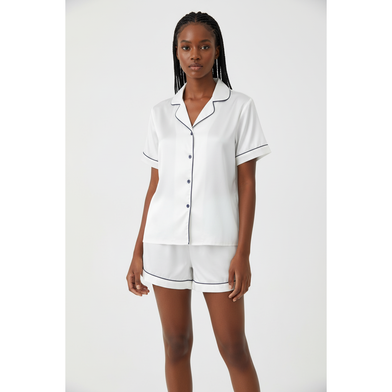 Short Silk Pajamas Set