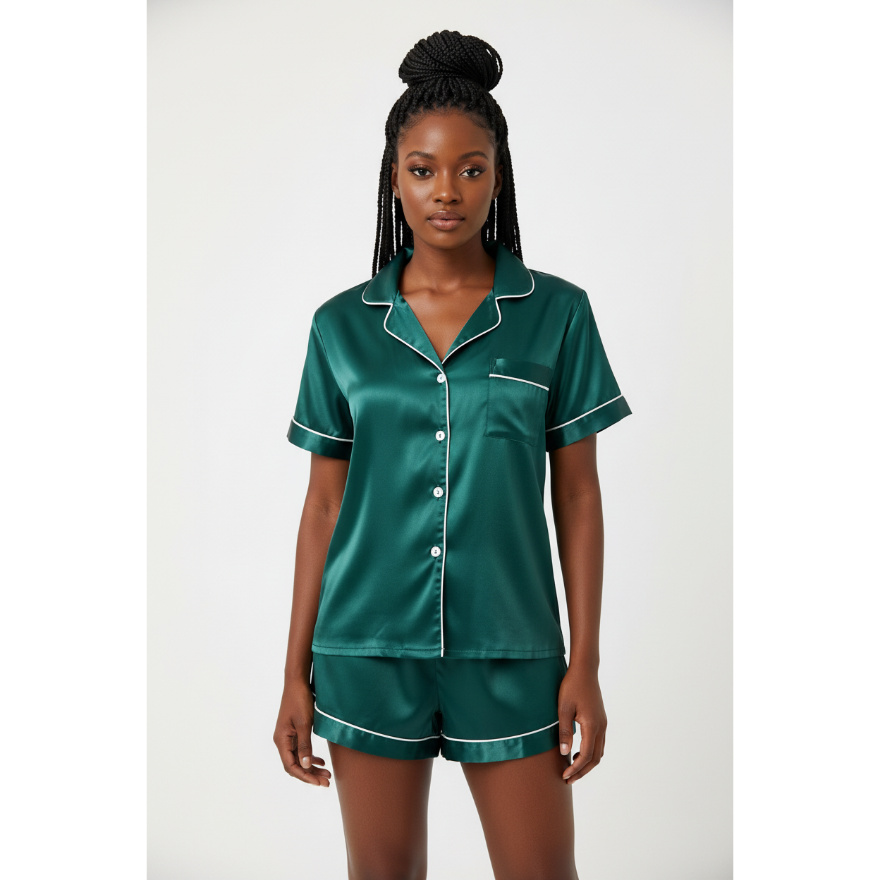 Short Silk Pajamas Set