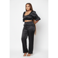 Silky High Waist Pants and Top Set